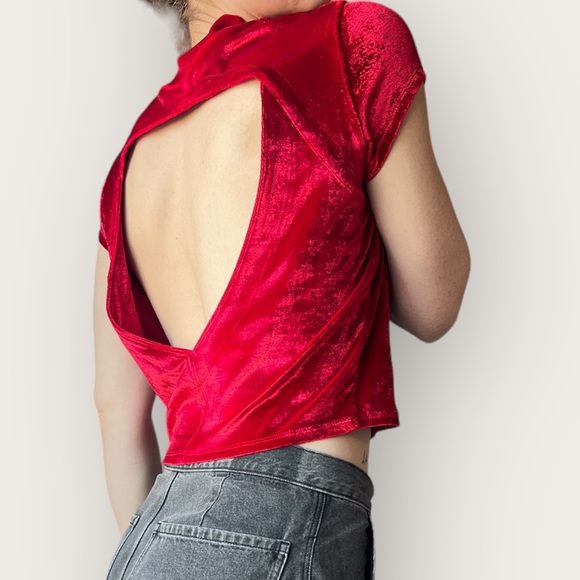 Free People Velvet and Sequin Top M - Picture 3 of 5